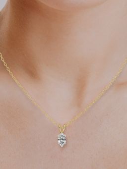 Friendly Diamonds - Lab Grown Diamond Marquise Quartzes Split Bail Solitaire Pendant Yellow Gold