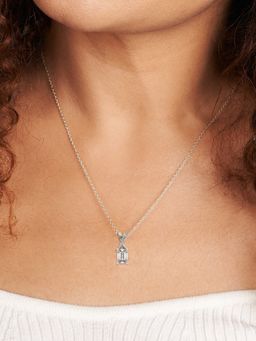 Friendly Diamonds - Lab Grown Diamond Emerald Lou Slider Lab Diamond Pendant White Gold