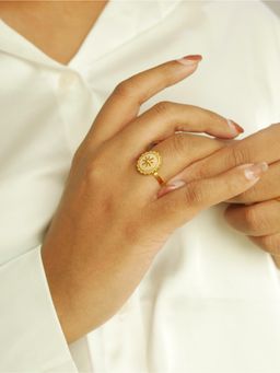 Aphrodyte Me - Ray Peach Stone Adjustable Ring