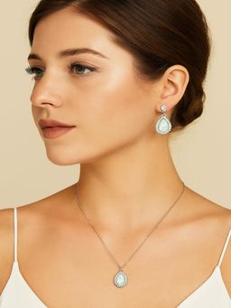 JEWELZ - Blue Elegant Teardrop Opal Jewellery Set