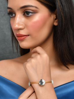 Silvermerc Designs - Gold Plated Multi-Color Stone Cuff