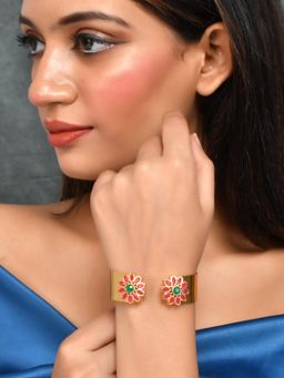 Silvermerc Designs - Gold Plated Multi-Color Cuff