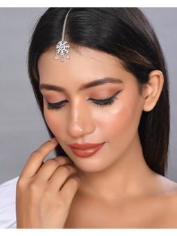 Silvermerc Designs - Silver-Plated American Diamond Maangtikka