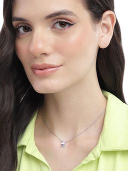 Carlton London - 925 Sterling Silver Rhodium Plated with Enamel Unicorn Pendant Necklace