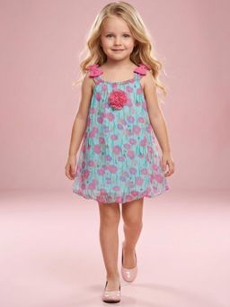 Creative Kids - Girls Blue Floral Dress