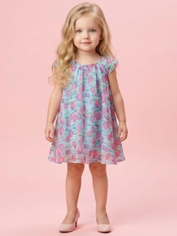 Creative Kids - Girls Blue Floral Dress