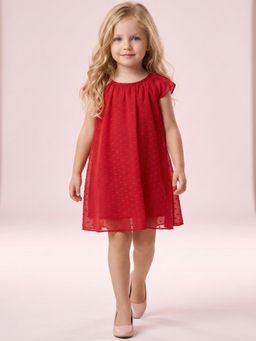 Creative Kids - Girls Red Embroidered Dress