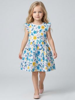 Creative Kids - Girls White Floral Dress