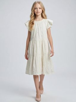 Creative Kids - Girls White Embroidered Dress