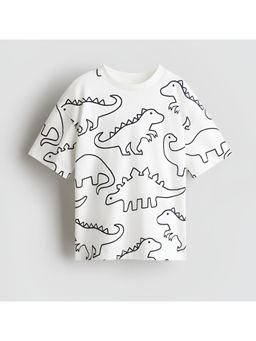 Googo Gaaga - Boys White Printed T-Shirt