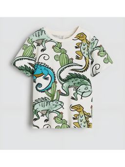 Googo Gaaga - Boys White Printed T-Shirt