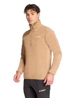 adidas - Men Beige Multi Essentials 1/2 Zip Fleece Jacket
