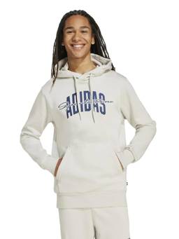 adidas - Men Grey Collegiate Script Graphic Hoodie