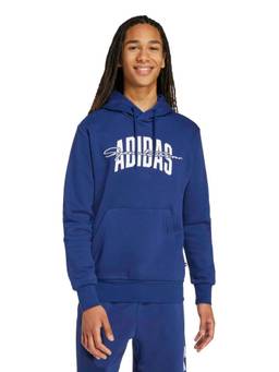 adidas - Men Navy Blue Collegiate Script Graphic Hoodie