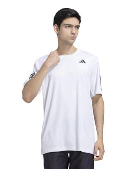 adidas - Men White Club 3 Stripes Tennis T-Shirt