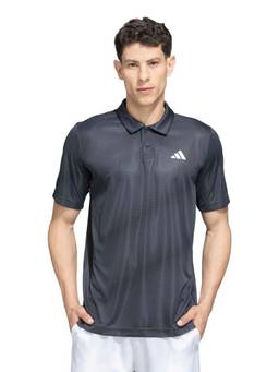 adidas - Men Grey CLUB GRAPH Tennis Polo T-Shirt