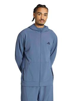 adidas - Men Blue D4T Workout Full Zip Training Hoodies
