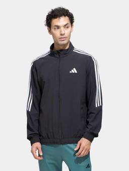 adidas - Men Black Woven ADI 3 Stripes Track Jacket