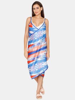 Zivame - Coucou Knee Length Sarong - Victoria Blue Print