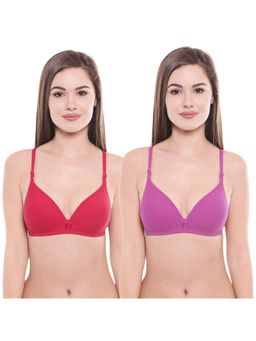 Bodycare - Pack Of 2 Lightly Padded T-Shirt Bra - Multi Color