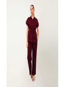 ATRI - Maroon Solid Co-ord Set