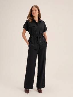 ATRI - Black Solid Co-ord Set