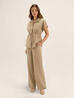 ATRI - Mocha Brown Solid Co-ord Set