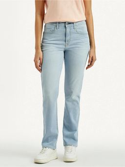 Levi's - Womens High Rise 724 Slim Straight Fit Light-Blue Jeans