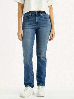 Levi's - Womens High Rise 724 Slim Straight Fit Blue Jeans