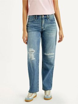 Levi's - Womens Mid Rise 94 Baggy Fit Blue Jeans
