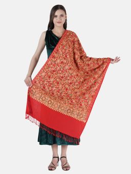 MUFFLY - Women Silky Pashmina Aari Embroidered Cashmilon Stoles