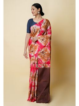 Unnati Silks - Multi Shibori Printed superfine Mulmul Cotton Saree UNM73305 with Unstitched Blouse