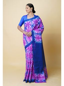 Unnati Silks - Multi Shibori Printed superfine Mulmul Cotton Saree UNM73302 with Unstitched Blouse