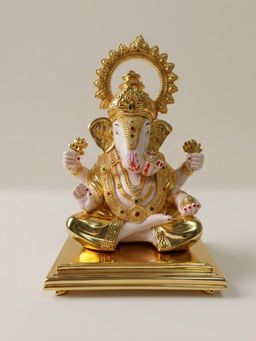The Home Co - Multi-Color Premium 24K Gold-Plated Lord Ganesha Idol For Home Decor & Gifting
