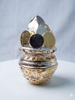 The Home Co - Multi-Color Premium 999 Silver & 24K Gold Plated Kalash