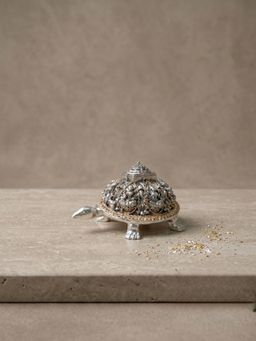 The Home Co - 999 Silver & 24K Gold Plated Kurma Meru Shree Yantra For Good Fortune