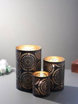 De Maison Decor - Miraya Black Candle Holders (Pack of 3)