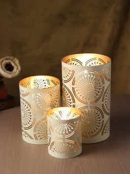 De Maison Decor - Miraya White Candle Holders (Pack of 3)