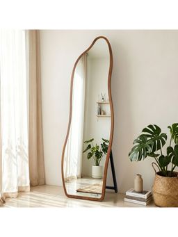 Story@Home - Brown Aluminium Frame Aesthetic Mirror with Stand