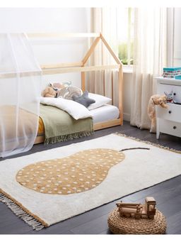 Bungalow and Beyond - Beige Fruit Print Cotton Tufted Floor Rug