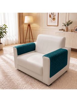 Story@Home - Teal Premium Quilted Sofa Armrest Covers (Pack of 2)