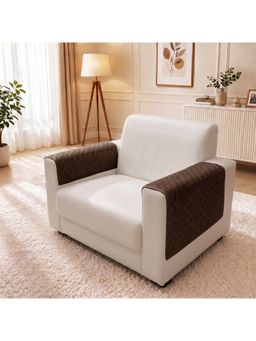 Story@Home - Brown Premium Quilted Sofa Armrest Covers (Pack of 2)