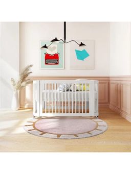 Bungalow and Beyond - Pink Sun Print Round Tufted Soft Floor Rug