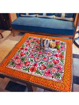 TheYUGO - White Alana Kutch Embroidery Table Top Cover