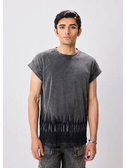 THNWHN - Flaming Tie and Dye Grey T-Shirt