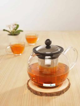 NATURALLY YOURS - Glass Transparent Tea Pot with Infuser Set