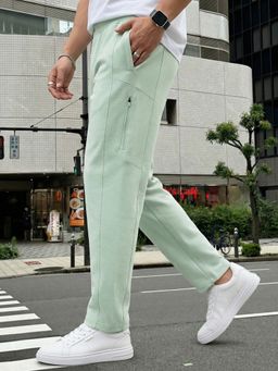 Nobero - Men Green Straight Fit Travel Trackpant
