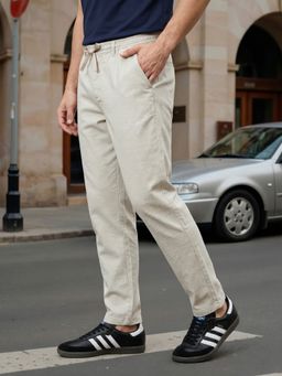 Nobero - Men Grey Relaxed Drawcord Trouser