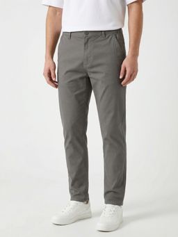 Nobero - Men Grey Classic Stretch Chinos