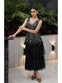 Edition II - Black Tiered Sparkle Dress